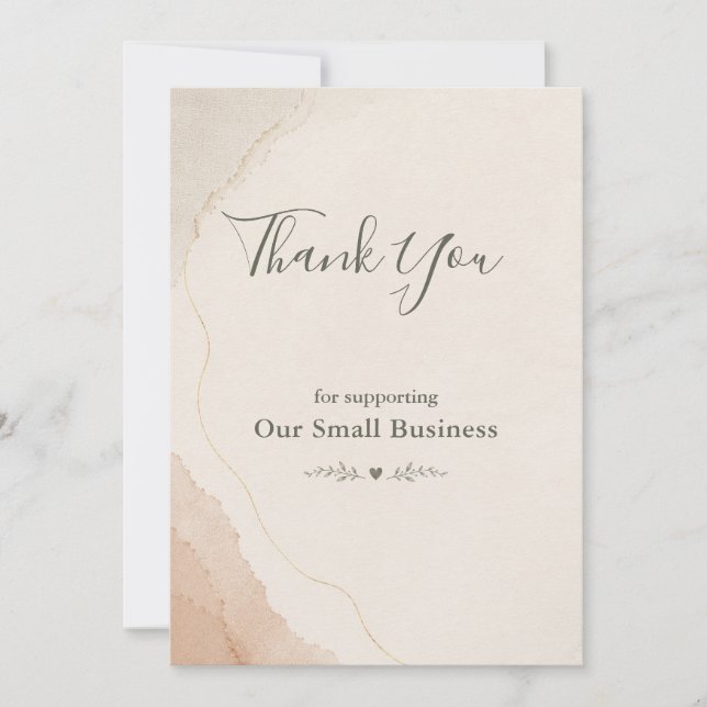Timeless Botanical Small Business Packaging Insert Thank You Card (Front)