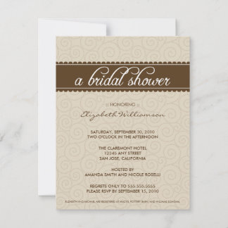 Timeless Bridal Shower Invite (taupe/chocolate)