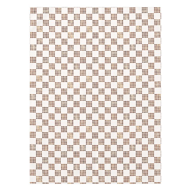 Timeless Brown and Beige Checkered Pattern Tablecloth (Front)