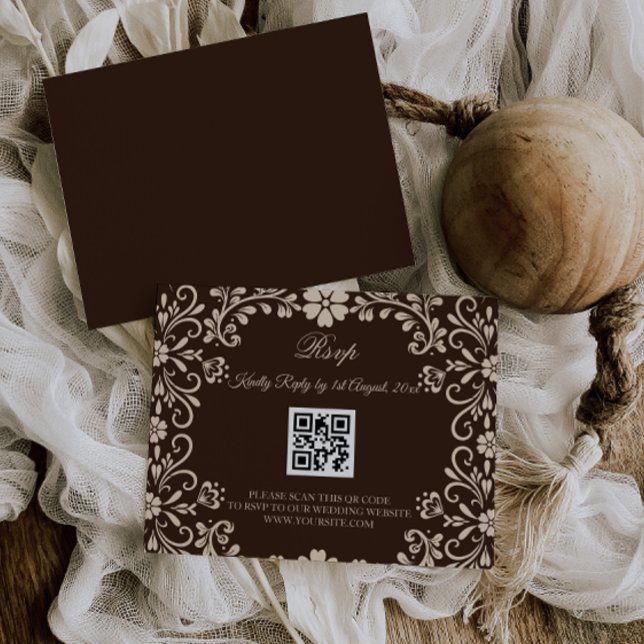 Timeless Brown Beige Wedding Rsvp Enclosure Card (Creator Uploaded)