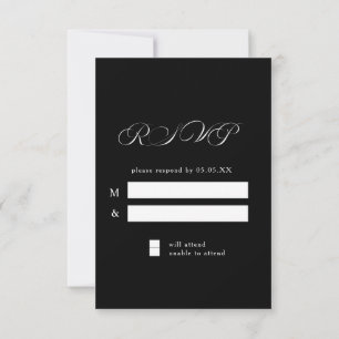 Timeless Calligraphy Classic Black Wedding RSVP
