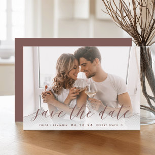 Timeless Calligraphy   Horizontal Photo Save The Date