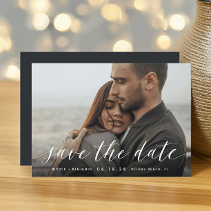 Timeless Calligraphy   Horizontal Photo Save The Date