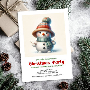 Timeless cartoon snowman invite festive printable