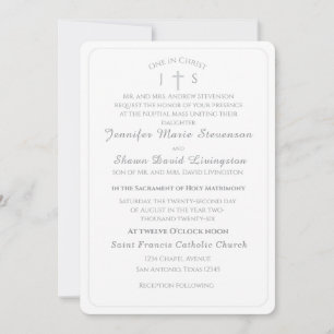 Timeless Catholic Monogrammed Wedding Invitation