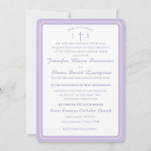 Timeless Catholic Monogrammed Wedding Invitation