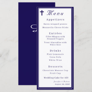 Timeless Catholic Monogrammed Wedding Menu