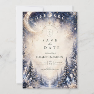 Timeless Celestial Winter Wedding Save The Date