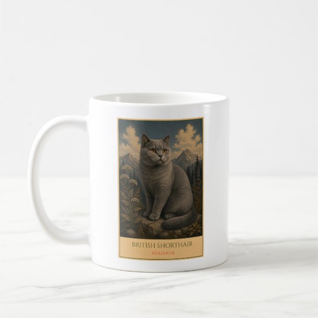 Timeless Charm: British Shorthair Coffee Mug (Left)