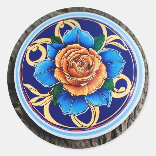"Timeless Charm"  Classic Round Sticker (Front)