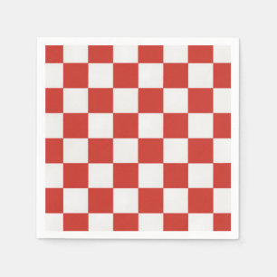 Timeless Charm Red & White Chequered Cheerful BBQ Napkin