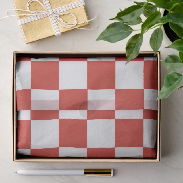 Timeless Charm Red & White Chequered Cheerful  Tissue Paper (Gift)