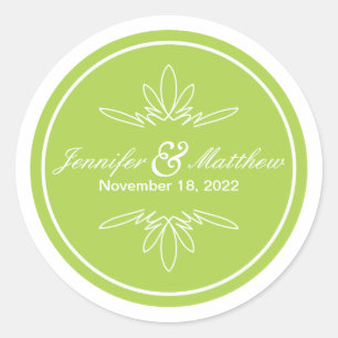 Timeless Charm Wedding Stickers - Celery