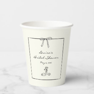 Timeless Chic Coquette Bow Bridal Shower Brunch Paper Cups