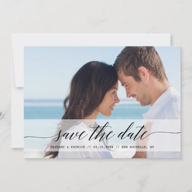 Timeless Chic Save the Date Photo Announcement (Front)