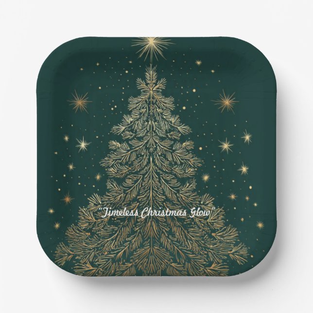 “Timeless Christmas Luxury” Paper Plate (Front)