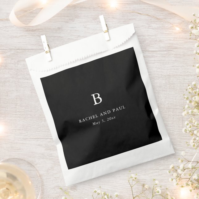 Timeless Classic Formal Monogram Wedding Favour Bags (Clipped)