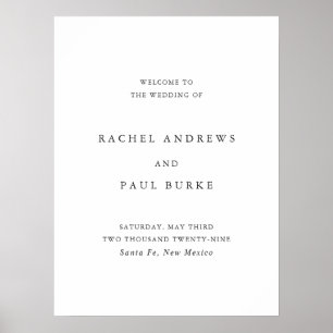 Timeless Classic Formal Wedding Welcome Sign