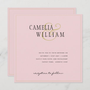 Timeless Classic Pale Blush Pink Gold Wedding
