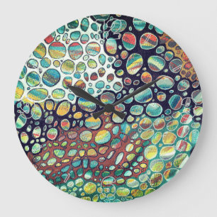 Timeless Colourful Pebbles Original Artwork Large Clock