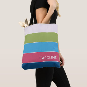 Timeless Colourful Summer Stripes Art Pattern Tote Bag
