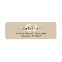 Timeless - Cream Tan Monogram Address Label