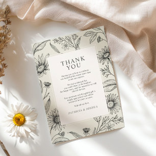 Timeless Daisy  Wildflower Wedding Thank You Card