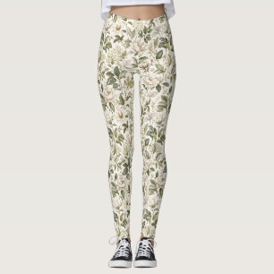 Timeless Delicate Botanical Elegance Leggings