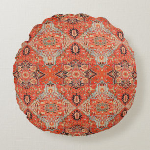 Timeless Echoes: Heritage Boho Oriental Moroccan Round Cushion