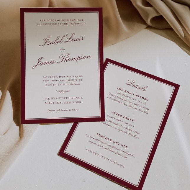 Timeless Elegance All-in-one Wedding Invitation (Creator Uploaded)