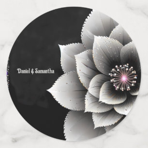 Timeless Elegance: Black & Silver Blossom Wedding  Confetti