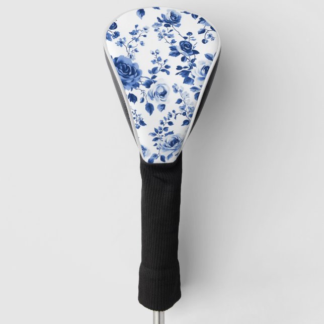 Timeless Elegance- Blue Toile Golf Head Cover (Front)