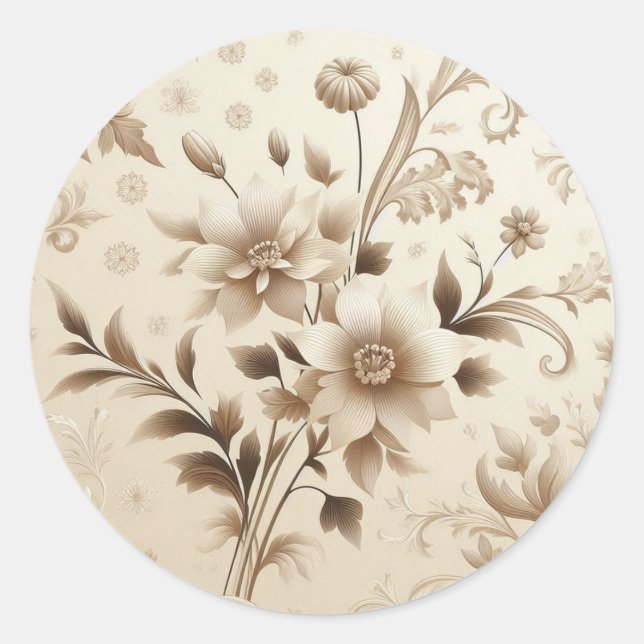 Timeless Elegance" Classic Round Sticker (Front)