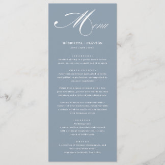 Timeless Elegance Dusty Blue Wedding Menu
