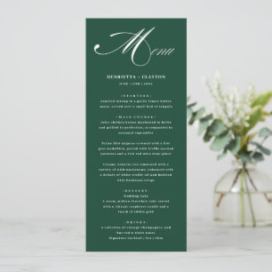 Timeless Elegance Emerald Green Wedding Menu