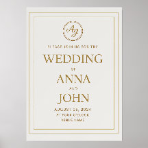 Timeless Elegance: Gold & Ivory Wedding Invitation