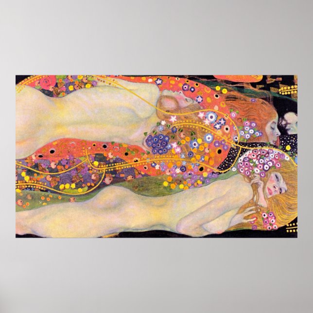 Timeless Elegance: Gustav Klimt's Water Serpents 2 Poster (Front)