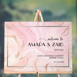 Timeless Elegance: Marble Wedding Acrylic Sign