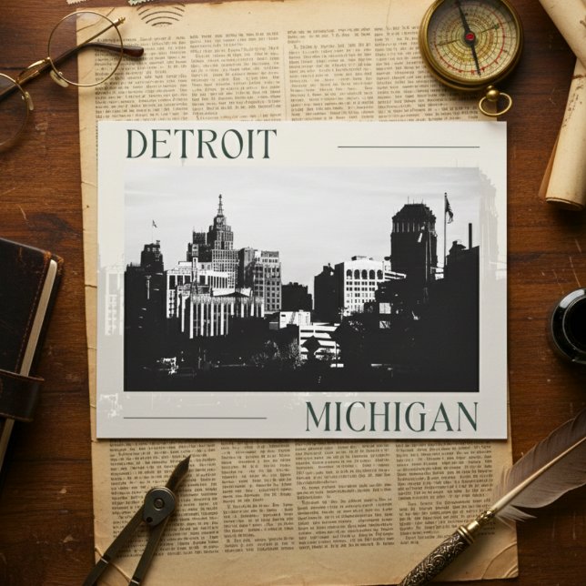 Timeless Elegance of Detroit, Michigan Postcard ( Detroit Michigan Postcard)