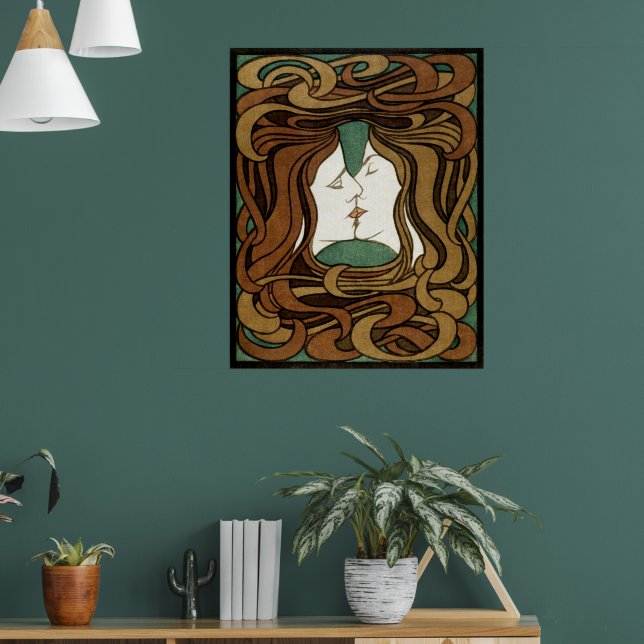 Timeless Elegance: Peter Behrens' The Kiss Poster (Living Room 1)