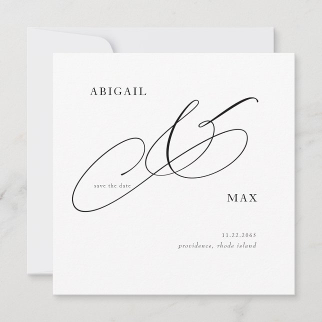 Timeless elegance Square Wedding Save the Date (Front)