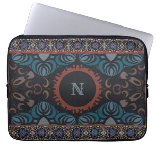 Timeless Elegance Traditional Fabric Monogram Laptop Sleeve
