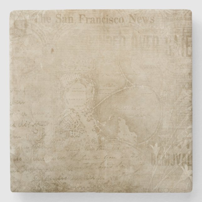 Timeless Elegance  Vintage Inspired Stone Coaster (Front)