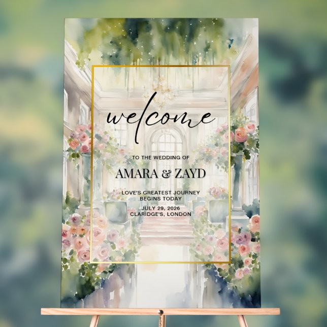 Timeless Elegance Wedding Acrylic Sign -Claridge's (Neutral)