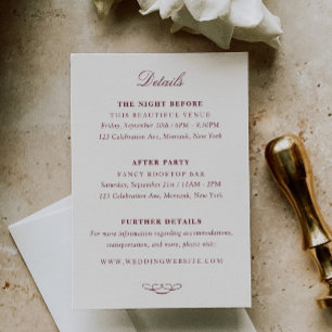 Timeless Elegance Wedding Enclosure Card