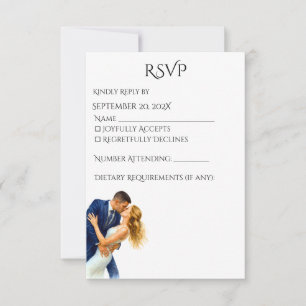 Timeless Elegance Wedding Golden Romance Couple RSVP Card