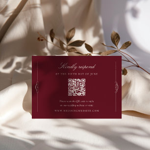 Timeless Elegance Wedding QR Code RSVP Enclosure Card