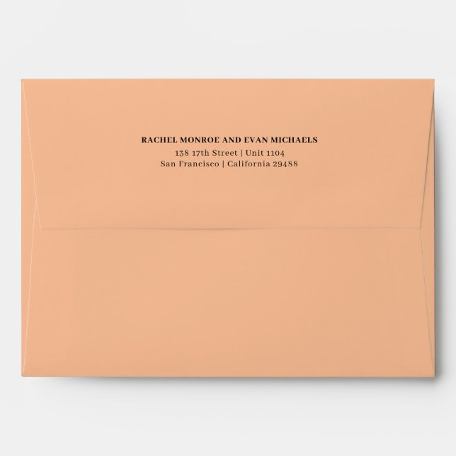 Timeless Elegant Apricot Return Address Envelope (Back (Top Flap))