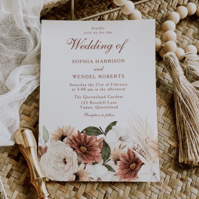 Timeless Elegant Boho Wedding Invitation (Creator Uploaded)