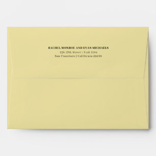 Timeless Elegant Buttercream Yellow Return Address Envelope